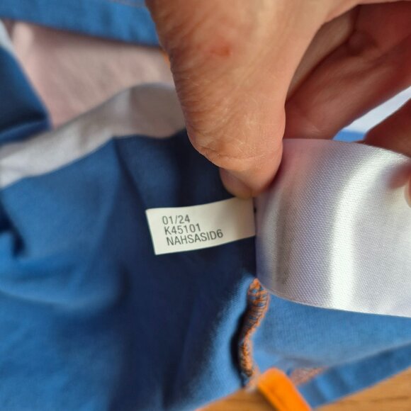 Nautica Men's Classic Fit Striped Rugby Polo Shirt XL Shrimp - Picture 10 of 14